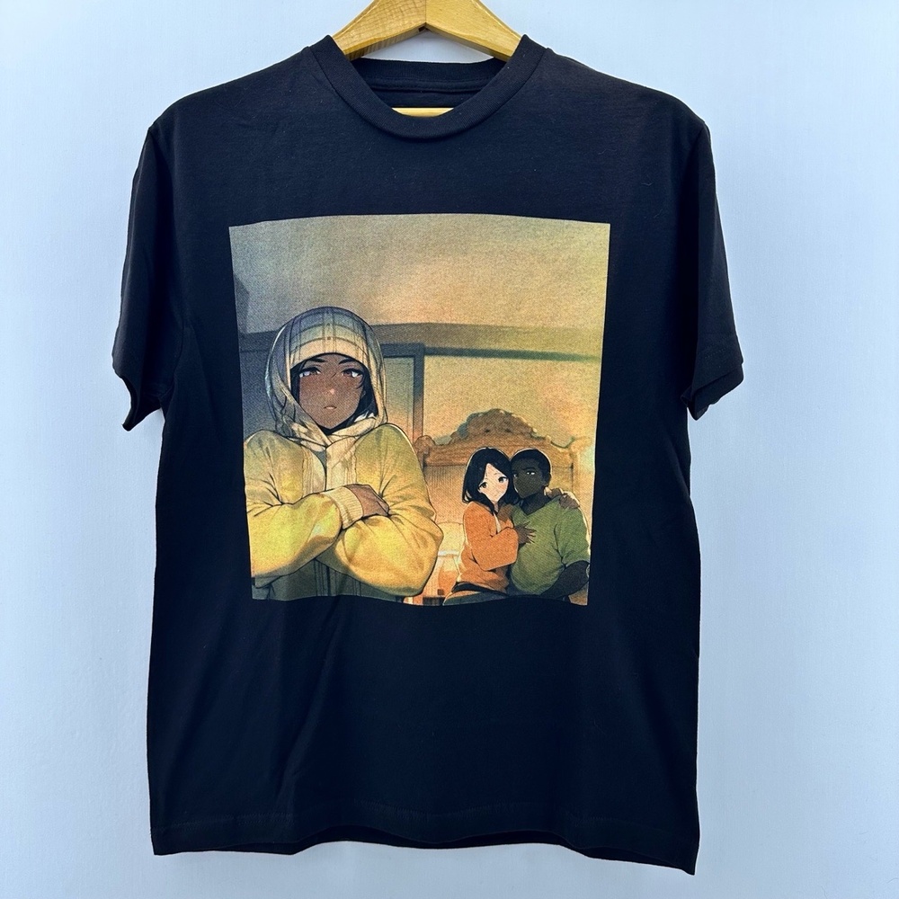 Eem Triplin Graphic T-Shirt Medium Black Anime Kim‎ K Streetwear Rare Tee